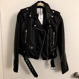 Bershka faux leather biker jacket